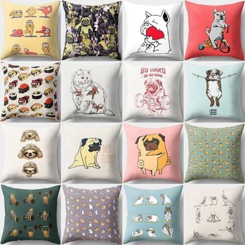 Colorful Nordic Fox Owl Pillow Case Decor Cute Cartoon Animal Cushion Cover for Sofa Pillowcase Squirrel Pillow Covers 45x45cm