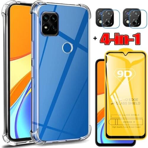 Capa, Glass + Case for Redmi 9C NFC Anti-shock Silicone Cover Redmi9 9A Note 9 Pro Phone Cases Note9S 9Pro Xiaomi Mi Note 9 Case