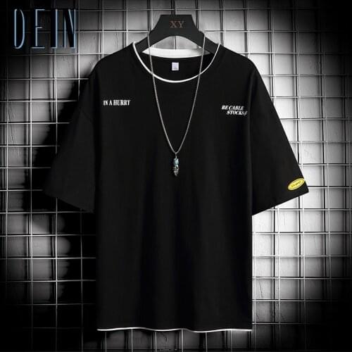 New Summer Mens T Shirt 2021 Fashion Solid T Shirt Mens Oversized Hip Hop Short Sleeve Casual Cotton Mens Streetwear Top Tees