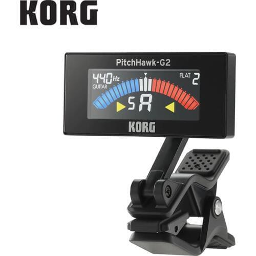 KORG AW4GBK PitchCrow-G Clip-On Guitar Tuner With Color LCD, Black