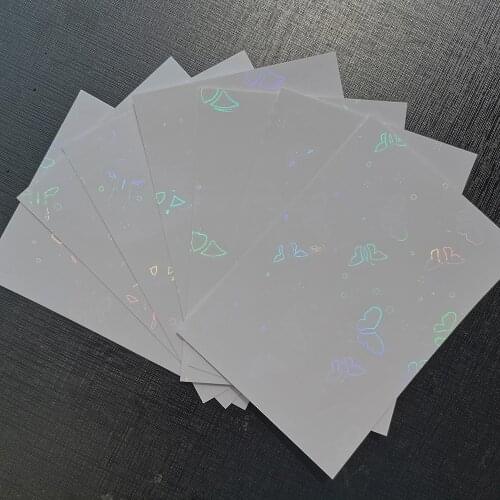 A6 Holographic Small Butterfly Foil Adhesive Tape Back Laminating On Paper Plastic 100 Sheets 105x148mm DIY Package Color Card