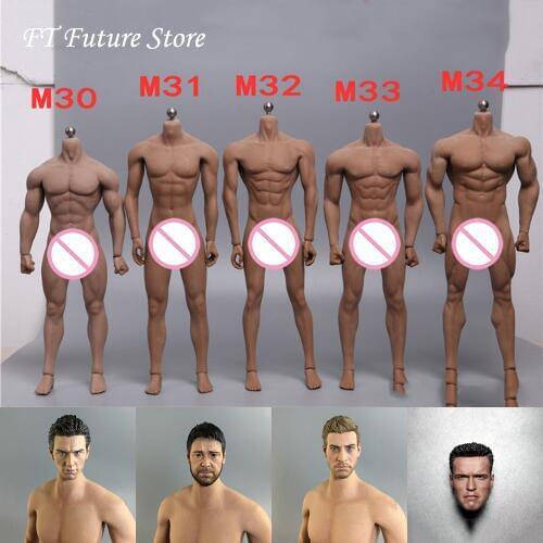 Collectible 1/6 Male TBLeague M30 M31 M32 M33 M34 Strone Muscle Super-Flexible Seamless Body Accessory for 12'' Action Figure