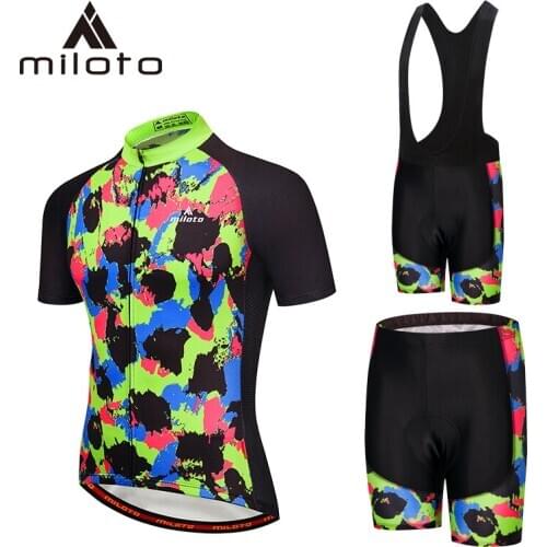 MILOTO Short Pro Cycling Jersey Set Summer Men Cycling set Racing Bicycle Clothing Suit Breathable Road Mountain Bike Clothes