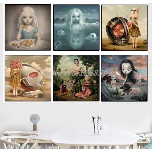 Mark Ryden Childish Strange Dark World Creepy Cartoon Canvas Oil Print Poster Wall Art HD Picture For Living Room Home Decor