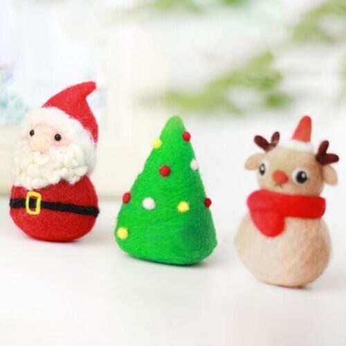 DIY Handmade Santa Claus Christmas Tree Snowman Shape Material Kit Xmas Decor Kid Arts and Crafts Toy