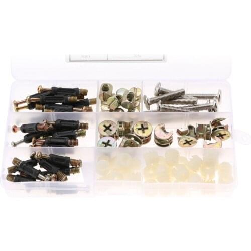 108pcs 3-in-1 Furniture Connecting Hardware Set Connector Set Furniture Assembly Hardware Fittings Screw Nut Furniture Bolt