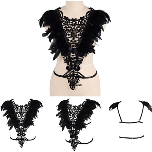 Angel Wing Shoulder Strap Feather Beauty Harness Collar Sexy One-Word Underwear Suitable For Any Figure Fetish Exotic Festival