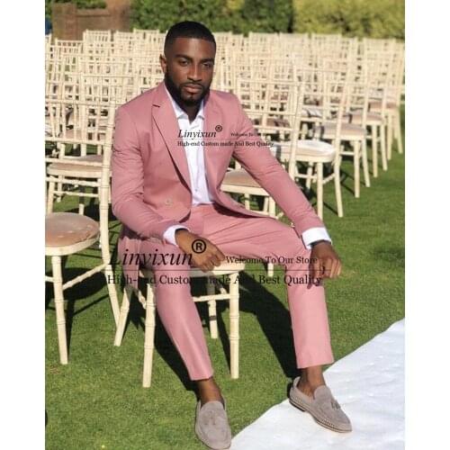 2021 Latest fashion Pink Groomsmen Suit Groom Tuxedos Mens Wedding Suits Wedding Prom Dinner Best Man Blazer 2 pieces