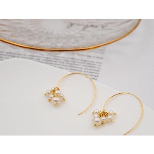 New Arrival Favorite Pearl Earrings White Freshwater Pearls Grape Earring Charming Girlfriend Wedding Birthday Party Lady Gift