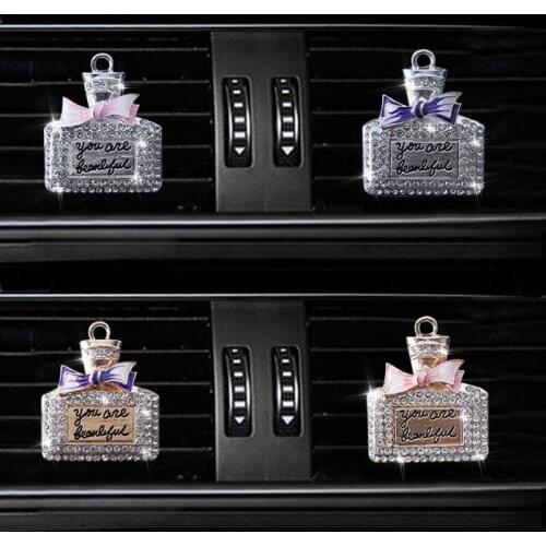 Air Outlet Perfume Clip Perfume Bottle with Bow Vent Clip Automotive Air Fragrance Diffuser Car Interior Decorations