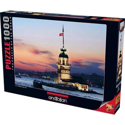 Girl Tower Istanbul 1000 Piece Jigsaw Puzzle Paper Jigsaw Puzzle Educational Mind Intelligence Game Holiday Decoration Table Gift 66x48 cm Horizontally