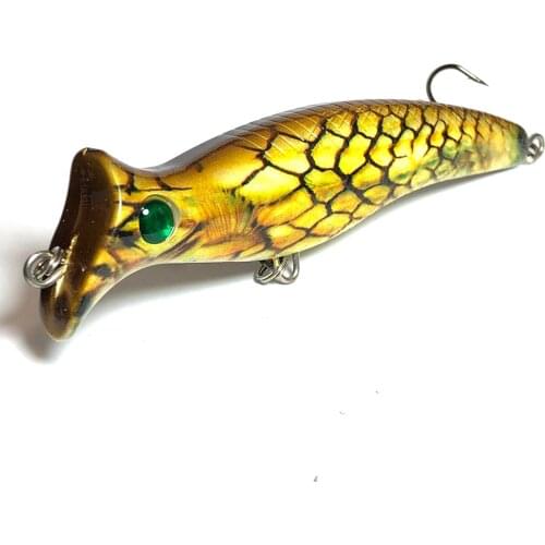 12.4cm/20.4g Popper Fishing Lures Topwater Big Jet Popper Artificial Hard Bait with Strength Hook for Sea GT Fishing Lure