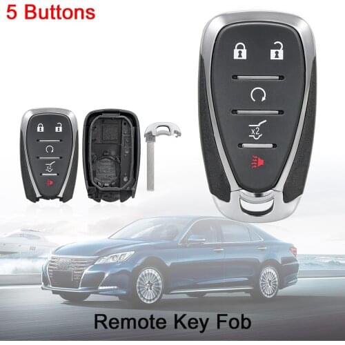 5 Buttons Remote Key Shell Replacement Auto Keys Fob Body Housing Keyless Entry Transmitter for Chevrolet Cruze Malibu Camaro
