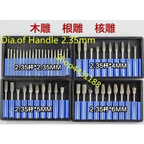 Grinding head of 2.35*2.35/4/5*6mm Tungsten carbide rotary burrs tungsten carbide rotary file carving milling cutter