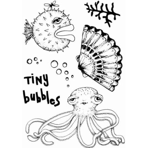 SEA CREATURES Cutting Dies and Stamps Scrapbook Diary Decoration Stencil Embossing Template DIY Greeting Card Albums Handmade