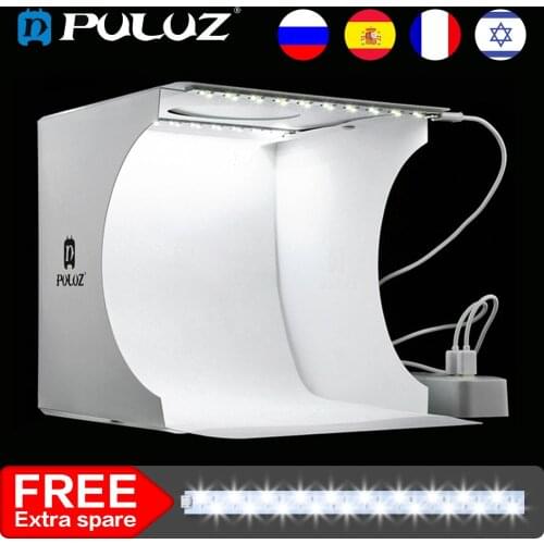 Mini Folding Lightbox Photography Photo Studio Softbox 2 Panel LED Light Soft Box Photo Background Kit Light box for DSLR Camera