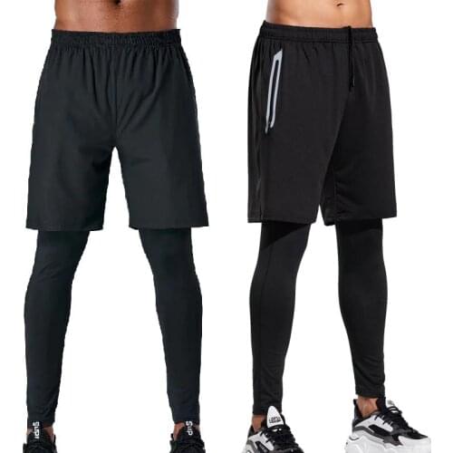 Sports Leggings Mens Compression Running Tights Pants,Men Elastic Gym Fitness Pants,Man Jogging Running 3/4 Pants yoga Trousers