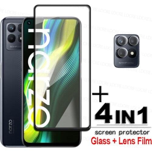 4-in-1 2.5D Tempered Glass For Realme Narzo 30 Glass For Realme Narzo 30 Pro Screen Protector Camera Len Film For Narzo 30A