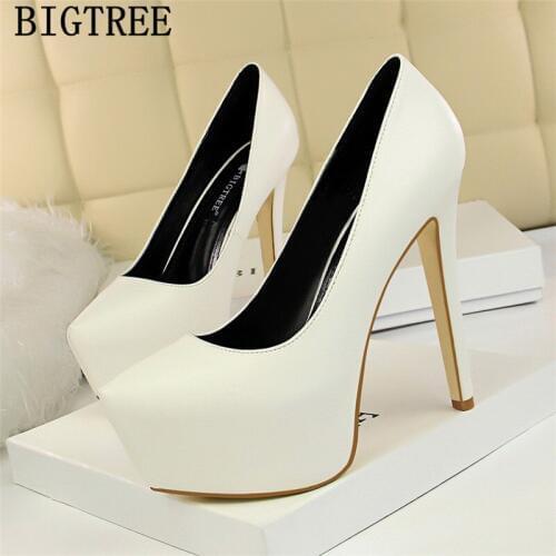 Bigtree Shoes Extreme High Heels Platform Heels New Arrival 2020 Office Shoes Women Black Heels Luxury Shoes Women Designers