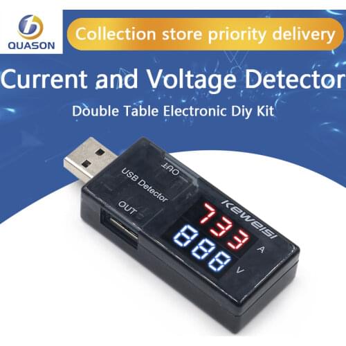 USB Voltage Meters Current Voltage Power Tester Dual Digital Display Volt Amp Meter For Android Phone And iPhones ALI8