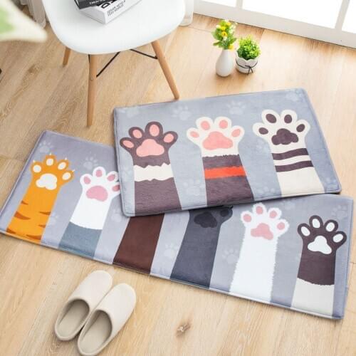 Waterproof Non-slip Carpet High Quality Short Velvet Cat Paw Absorbent Carpet Home Kitchen Entrance Bedroom Bathroom Floor Mat