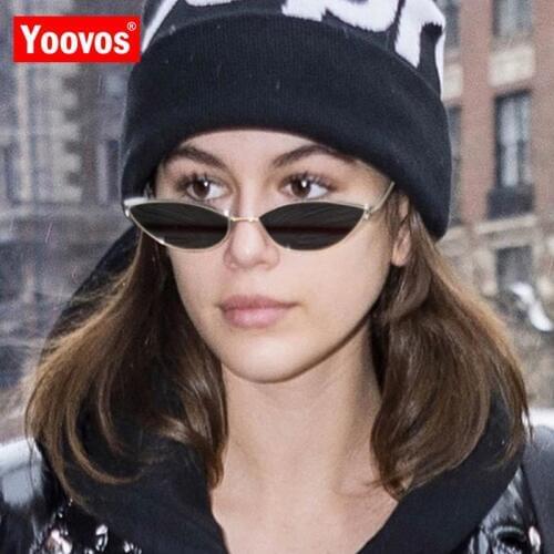 Yoovos 2021 Small Frame Retro Sunglasses Women Cat Eye Cute Sexy Red Pink Cateye Sun Glasses Female Vintage Shades For Women