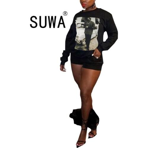 High street sexy fashion chic women sweatshirt top 2020 new arrival print long sleeve tunic casual street lounge wear