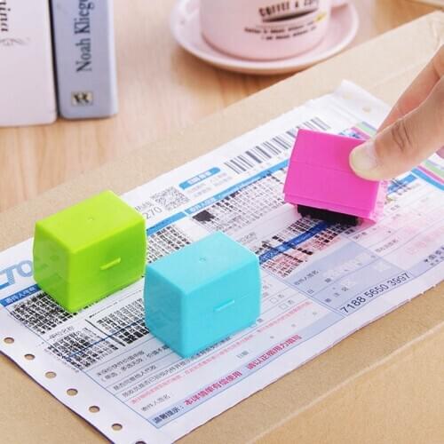 1Pcs Confidential Seal Stamp Seal Roller Office Supplies Messy Code Security Stamp Self Inking Portable Your ID Confidentiality