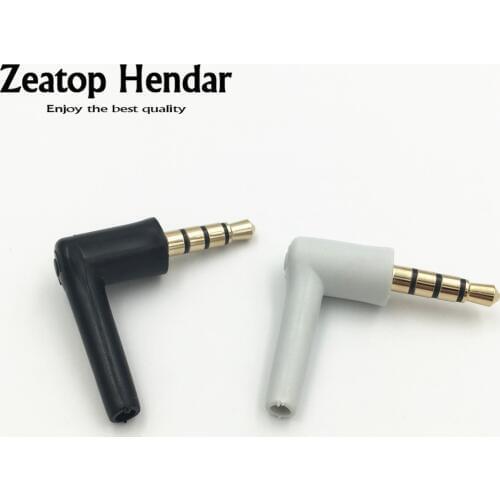 10Pcs 3.5mm Jack 4Pole 3.5 Male 90 Right Angle L-shaped Stereo Headphone Plug DIY Repair Earphone Jack Audio Soldering Connector