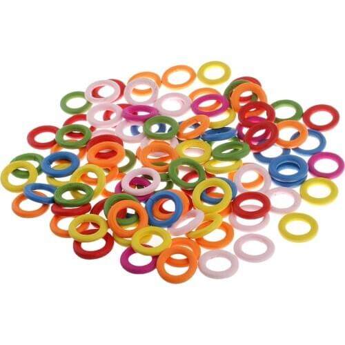 100 Pcs Assorted Colors Wood Rings Wooden Rings for Craft, Ring Pendant and Connectors Jewelry Making (20 mm)