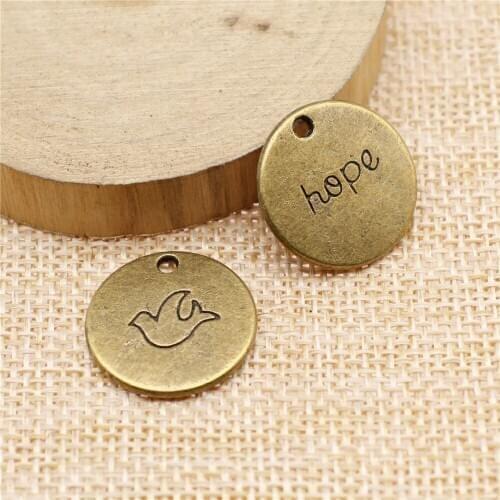 Free shipping 19pcs 19mm antique bronze Peace Dove charms diy retro jewelry fit Earring keychain hair card pendant accessories