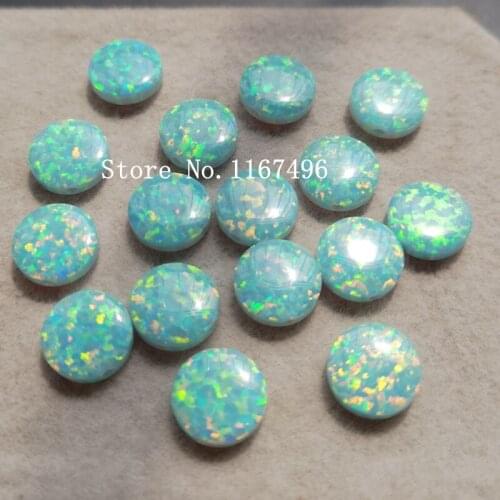 30pcs/lo10mm Synthetic Round Coin Opal Round Cabochon Coin Opal Stone for DIY Jewelry