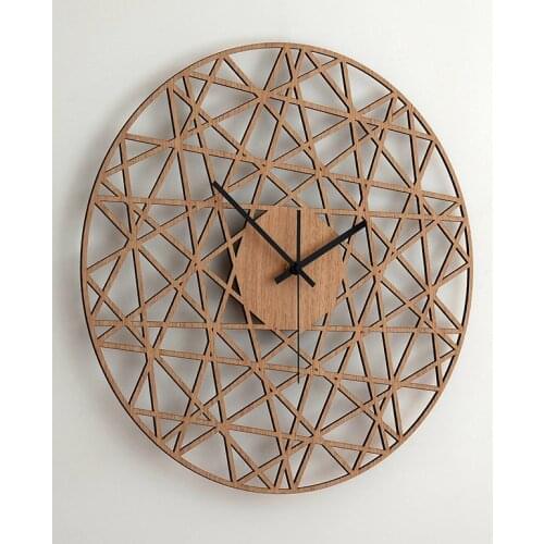 30cm Art Fashion creative geometric pattern wall clock wall art deco clock wooden wall clock