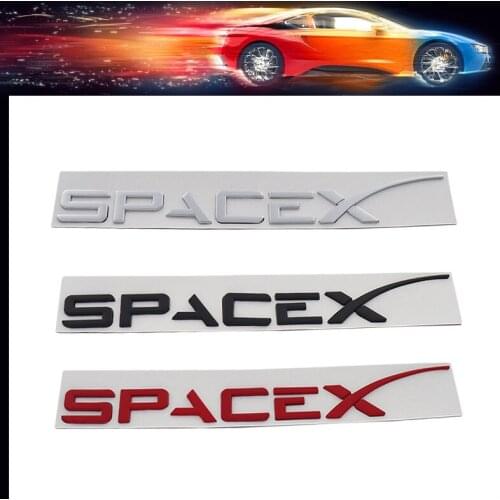 3D Premium Space X for Model 3 Model S Model X car Engine Hood Fender trunk Rear Nameplate Decal Emblem Badge Sticker for tesla