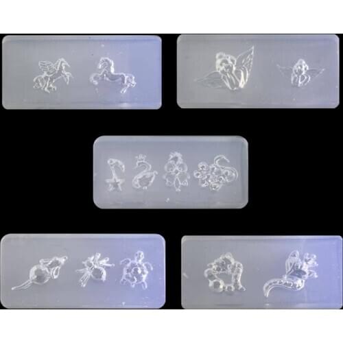 3D Carving Silicone Mold Nail Stamping Tortoise Bee Insect Pattern DIY UV Gel Acrylic Crystal Nails Template RT 1 Styles