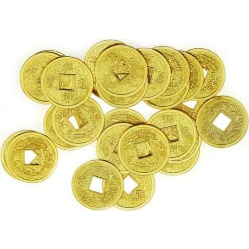 50Pcs/set Foreign Trade New Product Fortune and Treasure Money Coin Square Hole Chip Coin Alloy Plating Dragon and Phoenix