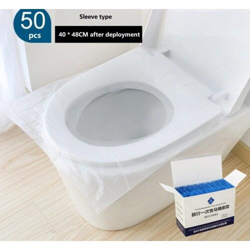 50Pcs Disposable Toilet Seat Cover Mat Portable 100% Waterproof Safety Toilet Seat Pad For Travel/Camping Bathroom Accessiories