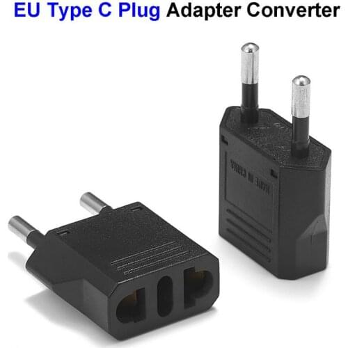 500pcs European Euro Type C EU Plug Adapter Japan CN American US To EU Europe Travel Adapter Electric Plug Power Charger Socket
