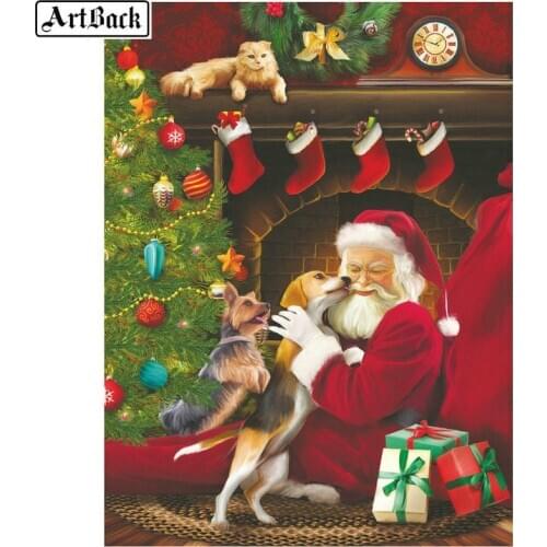 5d diamond painting christmas icon full square drill diamond mosaic 3d full circle diamond embroidery crafts sticker santa