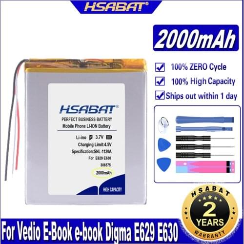 HSABAT 3 line 306573 2000mAh Battery for Vedio E-Book e-book Digma E629 E630 BOYUE C61 battery gmini t6lhd lite 306575