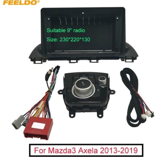 FEELDO 10.1" Car Stereo Audio Fascia Frame Adapter For Mazda 3/Axela 2014 2Din DVD Panel Bezel Frame Trim Kit