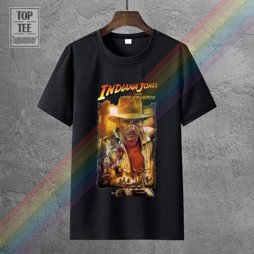 Indiana Jones And The Last Crusade V 1 Movie Poster T Shirt White All Sizes Short Sleeves Cotton Free Shipping