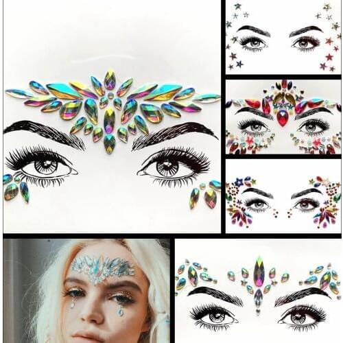 Glitter Eye Tatoo Sticker Crystal Face Decor Beautiful Body Art For Wedding Party Cosmetic Handpicked Eye Decor Styling Tools