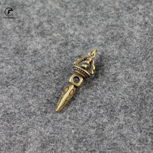 Tea Knife Needle Brass Tibetan Vajra Pestle Awl Insert Tea Set Vintage Copper Key Chain Multiplier Miniatures Decorations