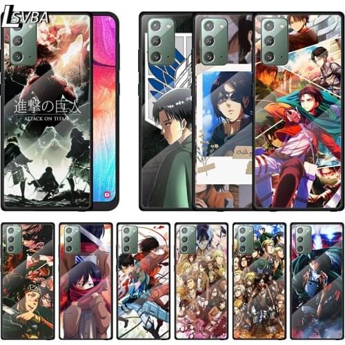 Hot Anime Attack on Titan For Samsung A70 A50 A40 A30 Note 20 10 9 8 Ultra Lite Plus Tempered Glass Phone Case