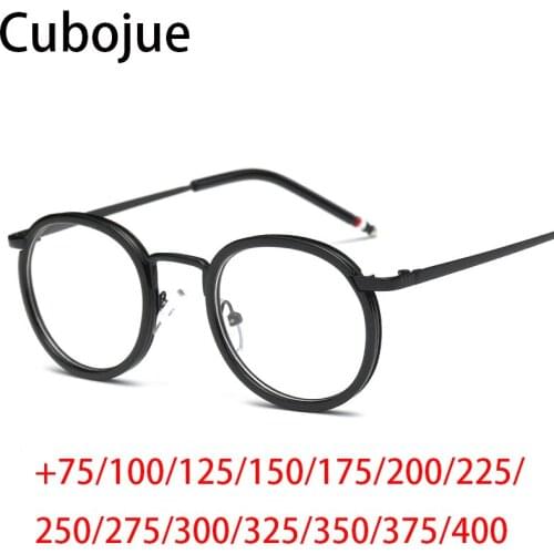 Cubojue Round Reading Glasses 1.25 1.5 1.75 2.25 2.75 3.0 3.25 3.75 Male Women Small Presbyopia Eyeglasses Frames Men Spectacles