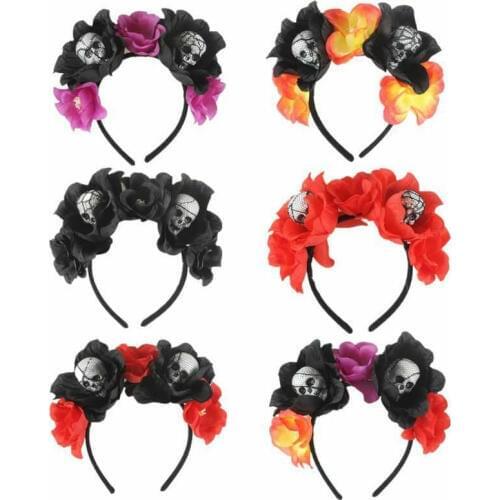 Flower Horror Crown Hair Hoop Foam Headband Halloween Skull The Womens Dead