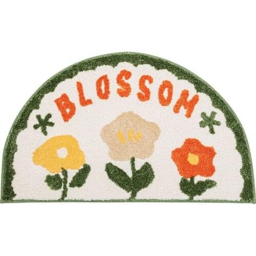Bathroom Flower Door Entrance Mat Bath Rug Bathroom Non-Slip Mat Toilet Door Mat Entrance Door Absorbent Mat Anti-slip Door Mat