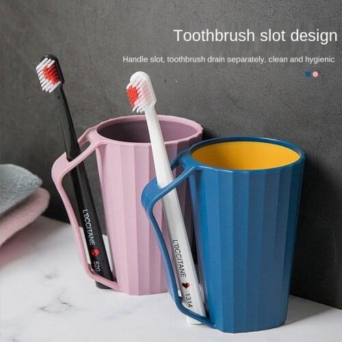 Tooth Brushing Cup Toothbrush Holder Rack Household Mouthwash Cup with Handle Storage Rack Bathroom Accessory