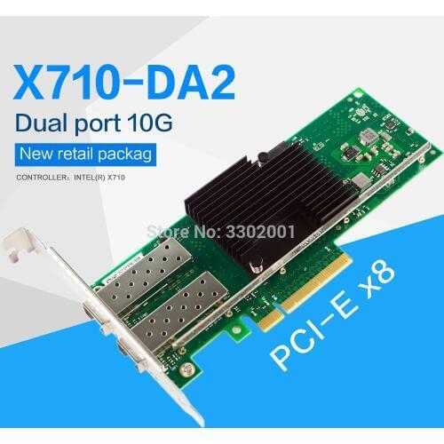 FANMI SFP+ 10Gb Dual Port PCI-e Ethernet Converged Adapter Network Card X710-DA2 SFP not included